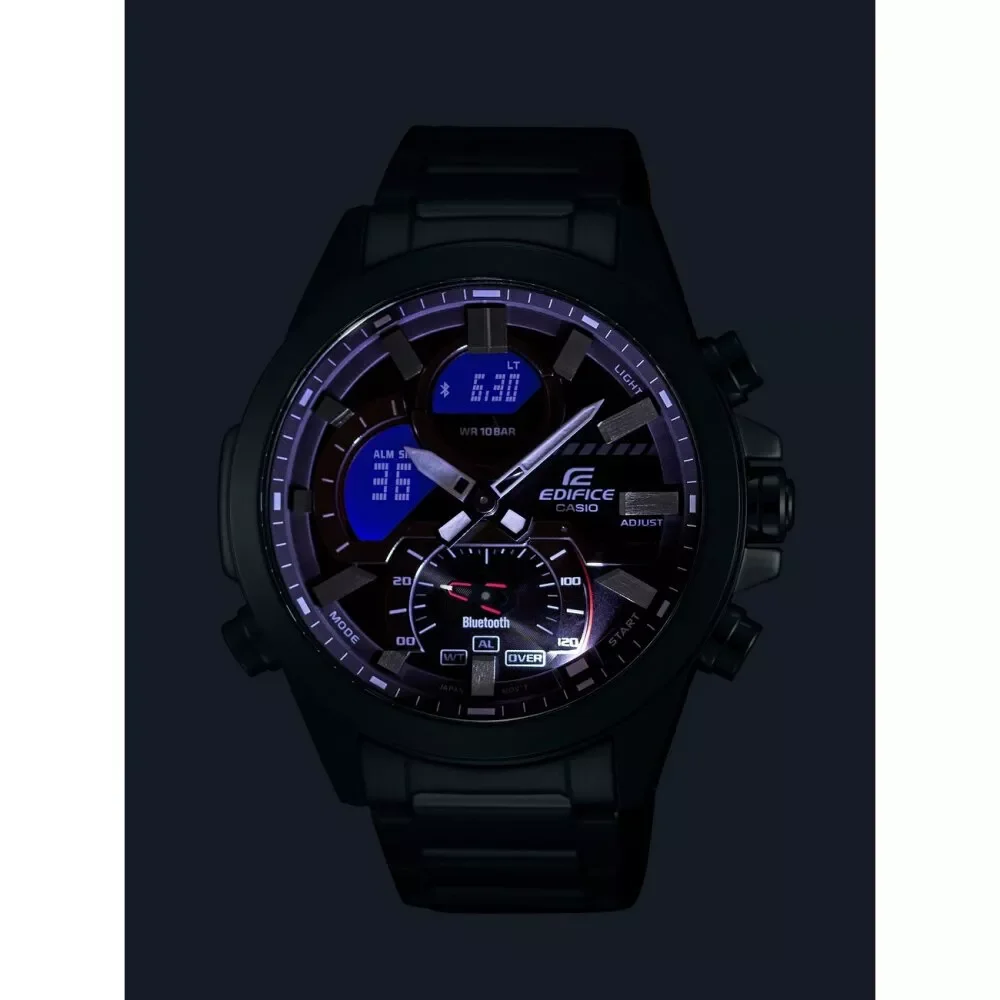 CASIO Edifice ECB 30DB 1AEF Silber Hellblau Herren Quarz Uhr